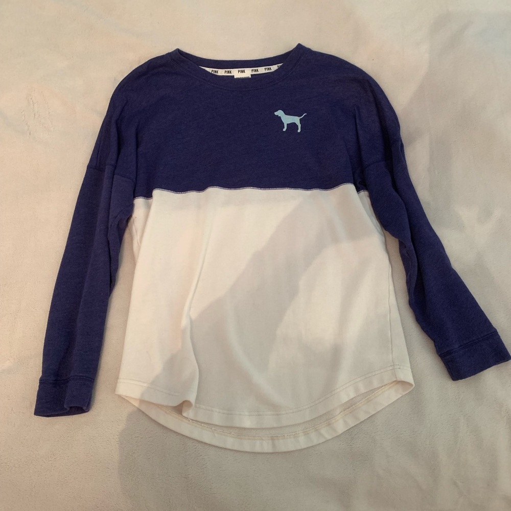 VS PINK Foil Varsity Crew Neck